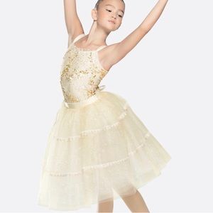 Costume, Halloween Belle Beaty + Beast, Ballet, Gold , Size Child Large LC,